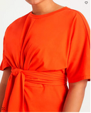 Eloquii Plus Size Cross Front Flutter Sleeve Dress -Sz 24/Peppery Vermillion