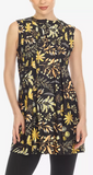 White Mark Womens Floral Sleeveless Tunic Top, Size Large