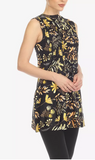 White Mark Womens Floral Sleeveless Tunic Top, Size Large