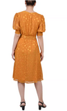 Ny Collection Womens Elbow Sleeve Swiss Dot Dress , XL