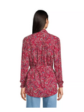 Lands End Womens Rayon Tie Waist Shirt, Large