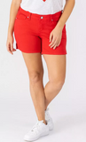 Slink Jeans Plus Size Color Shorts with Side Vents - Rose Red, Size 22