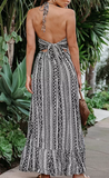 Cupshe Womens Flounce Maxi Beach Dress - Black