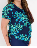 Calypsa Plus Size V-Neck Adele Swim Top