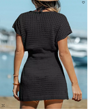Cupshe Womens Storyteller Cutout V-Neck Cover-up Dress