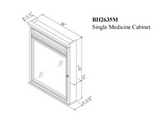 Sunny Wood BH2635m Barton Hill 26in Single Door Medicine Cabinet – Black