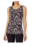 Kasper Printed Twist-Neck Sleeveless Top, Size Large