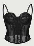 Sexy Lace Fishbone Corset Waist Cincher Casaul Style Tight Camisole Vest Outerwear For Women Backless Sleeveless Charming NPNV