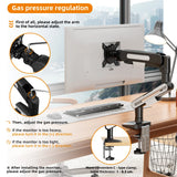 New Update Desktop Monitor Mount Bracket for 13 to 32-Inch LCD Screens Rotating Mechanical Arm Lift Base Desktop TV Screen Stand