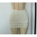 2026 Hollow Out Skirt Sarong Crochet Knitted Tunic Beach Cover Up Cover-ups Beach Dress Beach Wear Beachwear Female Women V8074