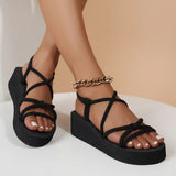 Women Leisure Wedges Sandals Summer Platform Shoes Light Weight Soft EVA Sole Girls Beach Street Flip Flops Plus Size 41 Sandal