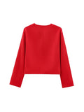 Foridol Solid O-neck Single Breasted Black Blazer Coat Women Autumn Winter Short Jacket Office Lady Vintage Buttons Veste