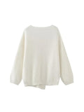 Foridol V-neck Oversize Beige Autumn Winter Women Knitted Long Sleeves Cozy Femme Casual Cardigans Sueter Mujer Loose Sweater
