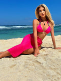 Mesh Skirt Halter Jewelled Diamond Bikini Female Swimsuit Women Swimwear Three-pieces Bikini Set Bathing Suit Swim Beachwear