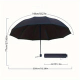 Extra-Large Folding Umbrella Heavy-Duty Reinforced Compact Travel Windproof Unisex  Protection Umbrellas for Business & Home Use