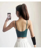 Women's sports bra, color blocked small sling , fixed cup fitness bra, running bra, acceleration, dry training, yoga.