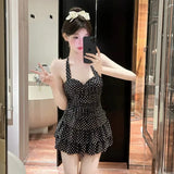 New High-end Popo Group Classic Bodian Cake Skirt, Slim Fit and Slimming One-piece Swimsuit for Women
