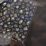 5D Deep Sea Fish Nail Art Stickers Shimmery Bubble Colorful Marine Life Nail Decals Summer Ocean Self Adhesive Manicure Decal