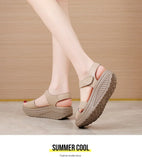 Women Comfortable Sandals Wedges Platform Ankle Strap Casual Orthotic Walking Sandals Orthopedic Arch Support 5cm heel