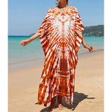 2026 New Colorful Kaftan Tunic Beach Dress Beach Wear Beachwear Beach Cover Up Cover-upsLoose Maxi Dress Female Women V4428