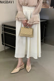 Summer Fashion Wedges Half Slippers Women French Elegant Pointed Toe Suede Leather Party Mule Girls Slides Zapatos Mujer Dress