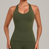 Women's Seamless Yoga Vest Sports Fitness Gym Beauty Back Top Nude Slim Fit Training Running Workout Vest