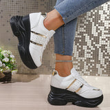Chunky Platform Sports Sneakers Women Fashion Lace Up Thick Bottom Vulcanized Shoes Woman Plus Size 42 Non Slip Sport Shoes