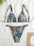 2025 Brazilian Thong Bikinis Strappy Swimsuit Women Sexy Printed Swimwear Female Bathers Swimming Bathing Swimming Swim Suit