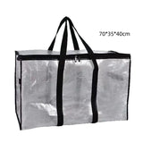 Large Capacity Quilt Storage Bag - Foldable Waterproof Organizer with Clear Panel for Easy Identification, Double Zipper Closure