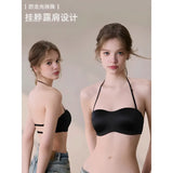 Vintage Multiway Bra Halter Neck Non-Slip Adhesive Bra for Small Bust Satin Backless Strapless Summer Lingerie UK S-XL MOYISU AB