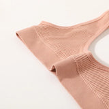 2Pcs/Set Women Non-wire Bra Crop Top Seamless Underwear Female Plunge Bra Tops Ribbed Sexy Lingerie Sports Intimates