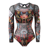 S - XXL New Printed Long Sleeve With Pants Women Swimwear One Piece Swimsuit Female Floral Padded Bather Bathing Suit Swim V7176