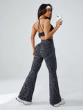 Retro Leopart Women's Pants/Clothing Seamless High-Waisted Flare Trousers Yoga Pilates Leggings Tummy Control 4D Stretch Autumn