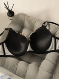 Hot Selling Floral Lingerie Women's Lace Lingerie Clothing Leopard Print Bra Camouflage Shoulder Strap Adjustable Design B6042