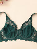 Elegant Womens Lace Bra Hollow Out Design Underwire Support Sexy Lingerie BH Tops Underwear  Plus Size A B C D E Cup