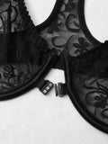 Womens Front Button Lace Bra Underwire Underwear Elegant Embroidery Beautiful bBack Plus Size Lingeire A B C D E F Cup