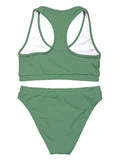 2026 Sporty Bikinis Solid Padded Swimsuit Women Vintage Swimwear Female Bathers Bathing Swimming Swim Suit Beachwear