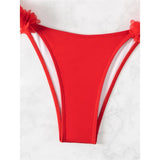 XS - L 3D Flowers Bandeau High Cut Bikini Women Swimwear Female Swimsuit Two-Pieces Bikini Set Bather Bathing Suit Swim V5961