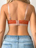 Women Lace Bralette Wireless With Padded Triangle Cup Comfortable Underwire-Free Lingerie Bra for Daily Home Light Sports MR2953