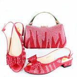 Doershow nice African Shoes And Bag Matching Set With blue Hot Selling Women Italian Shoes And Bag Set For Party  HAS1-10