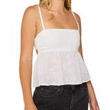 Women's Summer Fashion Slim Camisole Floral Jacquard Spaghetti Strap Back Cutout Tank Tops Streetwear