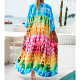 13 Colors Printed With Belt Crochet Knitted Tunic Beach Cover Up Cover-ups Beach Dress Beach Wear Beachwear Female Women K7201