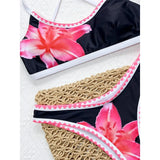 Sexy Flowers Printed Brazilian Bikini Female Swimsuit Women Swimwear Two-Pieces Bikini Set Padded Bather Bathing Suit Swim V6705