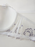 Floral Plus Size Women Bra Lace & Embroidery Push up Bra Comfort Thin Cup Underwire Support Lingerie Bra