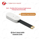 Zigbee Soil Moisture Tester Meter Tuya Smart Life Hygrometer Temperature Soil Fertility Sensor For Z2M Automation Irrigation