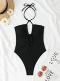 2026 Sexy Halter Swimsuit One Piece Hollow Swimwear Women Bathers Bathing Swimming Swim Suit Female Beachwear