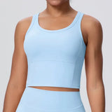 Women's Yoga Vest Shockproof Fixed Cup Beauty Back Yoga Top Outdoor Sports Running Fitness Vest