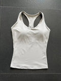 Women's Seamless Yoga Vest Sports Fitness Gym Beauty Back Top Nude Slim Fit Training Running Workout Vest