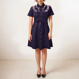 Western Cowgirl Printed Dress Halloween Cosplay Costume Summer Cowboy Button-Down Dress Short Sleeves 100% Cotton Sexy Dress