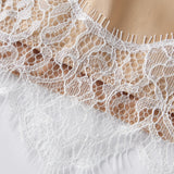 Women Summer Solid Color Satin Skirt Low Elastic Waist Lace Patchwork Hem Casual Loose Going Out Mini Skirts